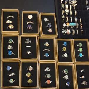 Mystery Set Of 3 Random Rings Size 8 - 8.5